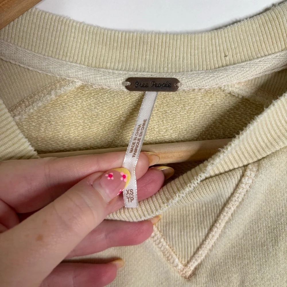 Free People Crewneck Sweater Tan size XS - Picture 5 of 8